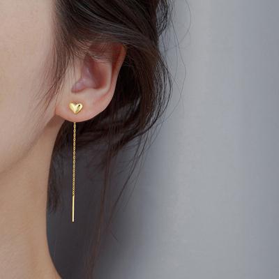 1Pair Tassel Heart Beads Pendants Drop Earrings For Women Hanging Ear Jewelry