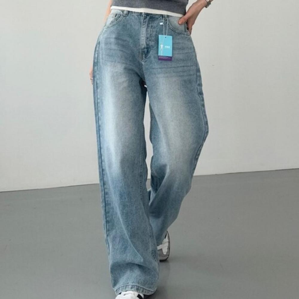 New Arrivals Open Run Women Wide Straight Denim Pants