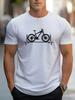 Stylish Bicycle Pattern Print Men's Comfy Chic T-shirt Graphic Tee Men's Summer Outdoor Clothes Men's  Tops For Men 42814