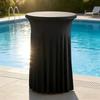 Solid Color Height Stretch Round Tablecloth Long Drape Bar Counter Cover  Auditorium