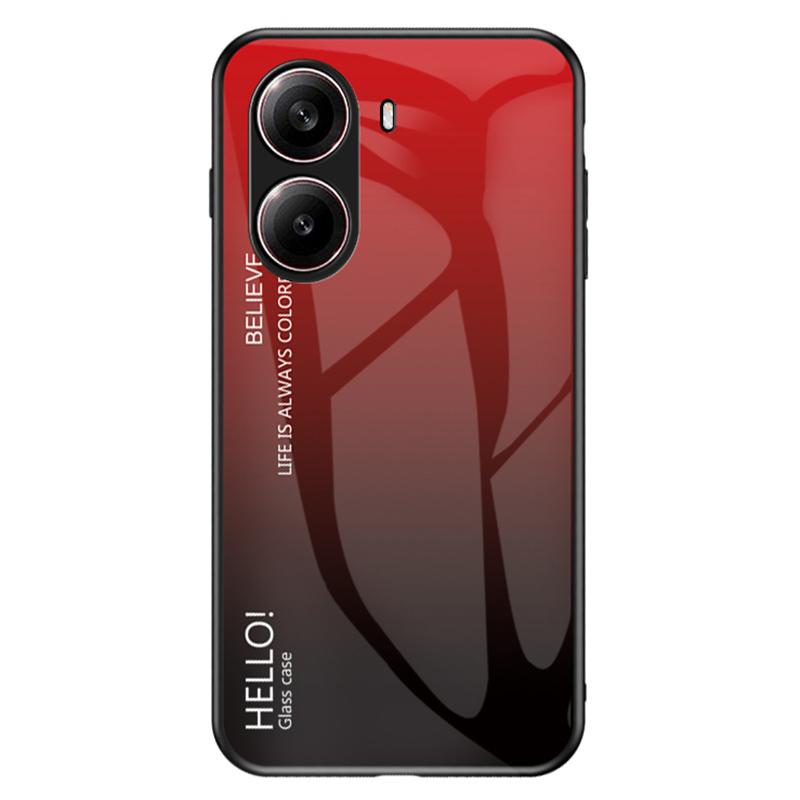

Для Xiaomi Redmi Turbo 4 5G Чехол Защита от царапин Закаленное стекло+ПК+ТПУ Чехол для телефона Gradient Red Black
