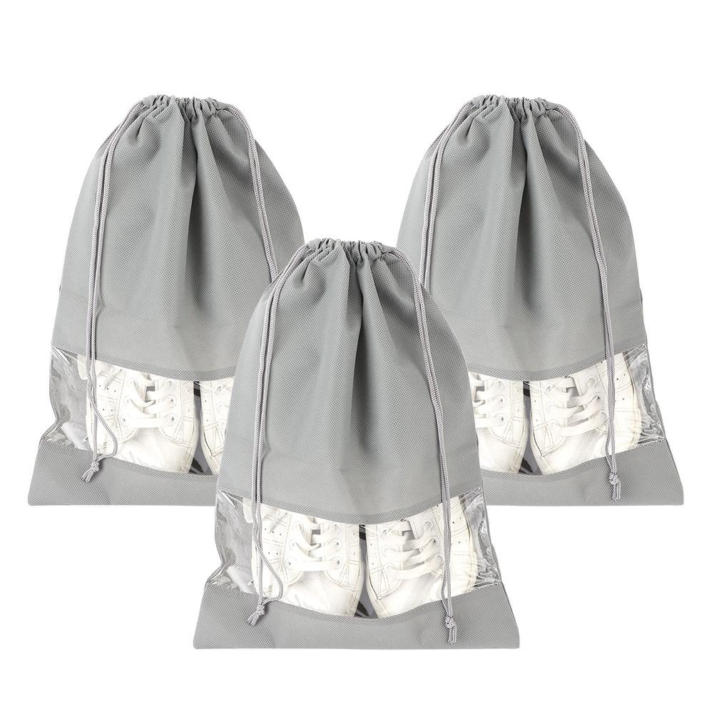 3Pcs NonWoven Fabric Shoes Storage Bag Travel Dust Proof Shoe Bag for Household Storage(M Size
