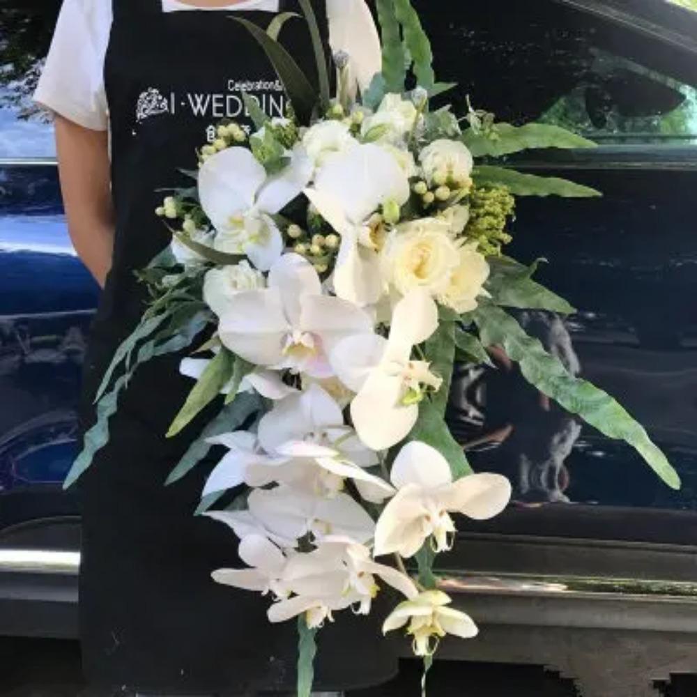 Latex 9-Heads Artificial Butterfly Orchid  3Dprint  Large Size  Fake Phalaenopsis Silicon PU Real Touch Wedding Home Decor