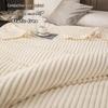 Thick Ribbed Faux Rabbit Fur Velvet Flannel Blanket - Autumn/Winter
