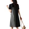 Women's summer new fashion simple splicing fake two loose casual fashion dress