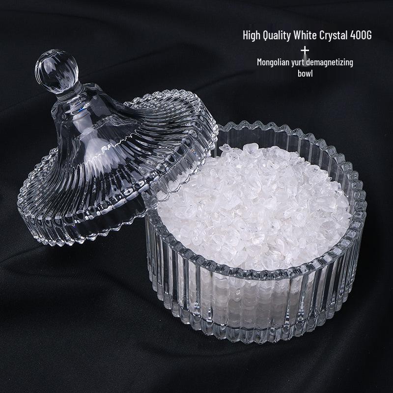 Natural White Crystal Stone Purification Bowl for Jewelry Storage
