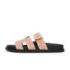 ~ Thick-soled Leather Second Uncle H-shaped Slippers Women's Summer New Outer Wear Velcro Flat-bottomed Cool Slippers