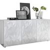 Credenza - Laccato bianco lucido - 3 Ante - PARIGI - L 181 x P 42 x H 84 cm