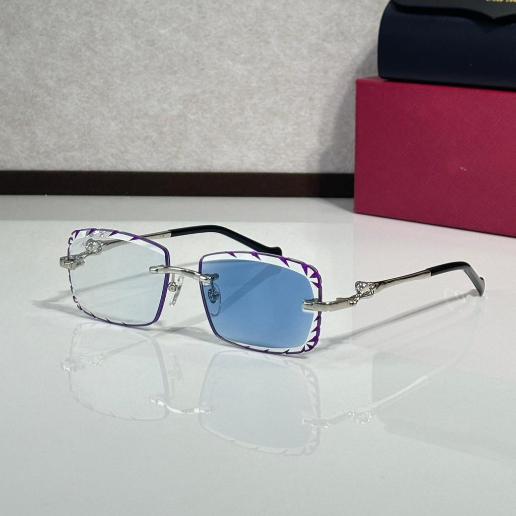 CT02507J Unisex Frameless Leopard Sunglasses - Fashionable, Versatile, Photochromic for Parties and Vacations