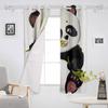Animal Cute Panda Bamboo Window Curtains Bedroom Kitchen Decor Curtain Panel Window Curtains for Living Room