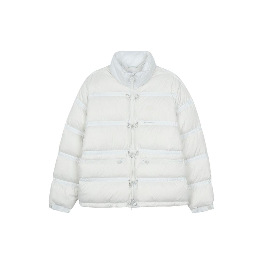 Adidas Originals Solid Color Quilted Stand Collar Down Jacket Men Outerwear White HL6786