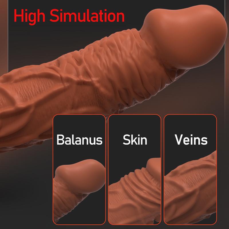 MELEON Realistické kondomy pro prodloužení penisu na penis Opakovaně použitelné silikonové kondomy pro zvětšení penisu pro muže, dildo Enhancer Sexy Toys