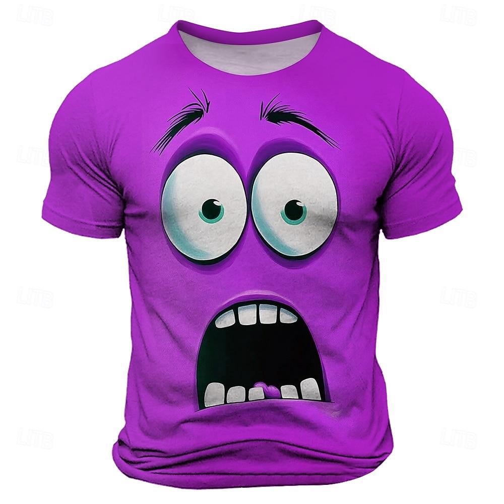 Men's Optical Illusion 3D T Shirt Short Sleeve T shirt 3D Print Crew Neck Shirt Fashion Exaggerated Daily Party Street Casual