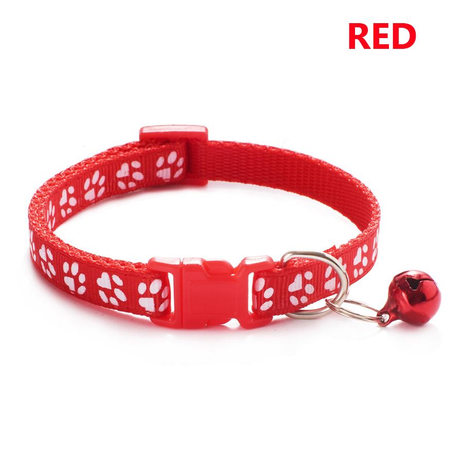 1/5Pcs Adjustable Footprint Pet Collar with Bell, Cute Soft Neck Collar for Puppy Small Dog Kitten Cat Daily Wear