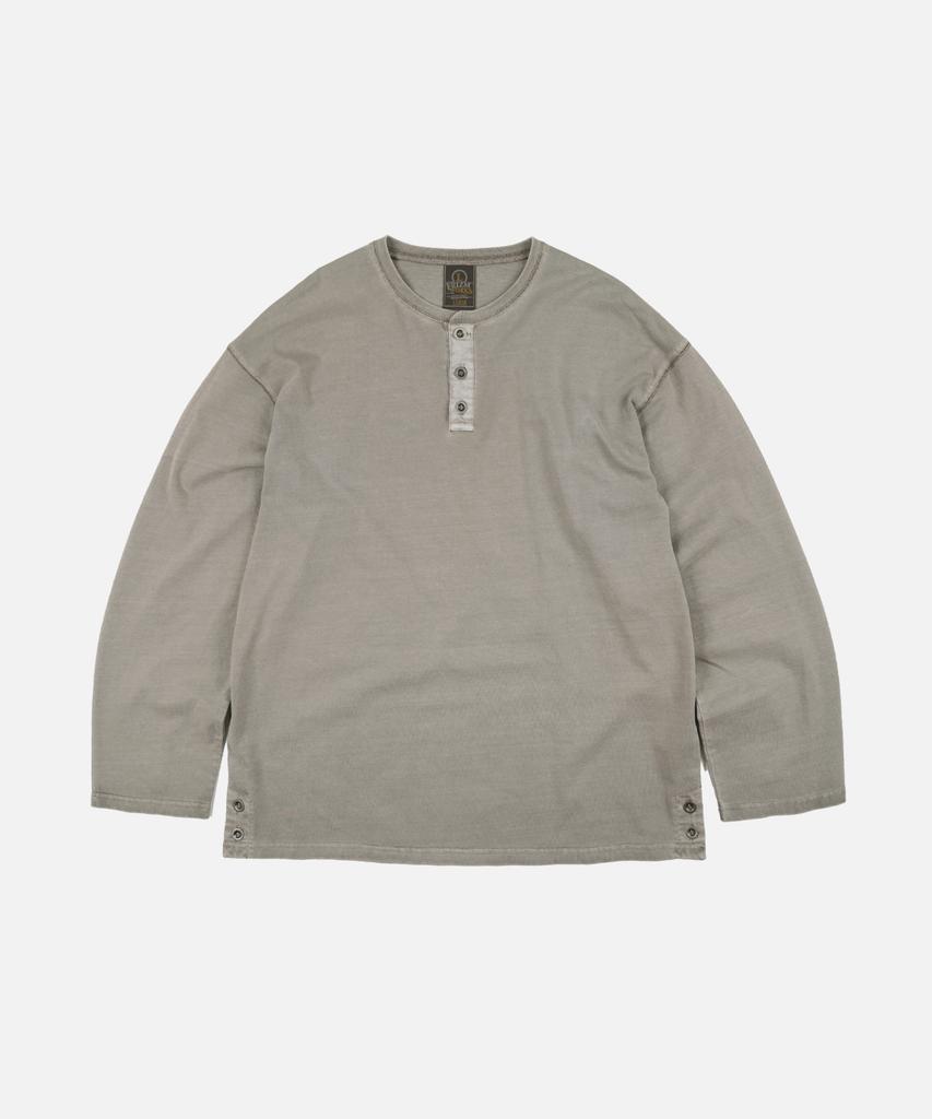 FRIZMWORKS Pigment Dyeing Henley Neck Tee _ Warm Gray
