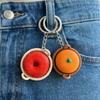 Simulation Finger Button Pendant Food Funny Calming Keychain  Children Adults