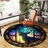 1pc Deer Window Round Chair mat office Area Rug - Non-Slip, Floor Mat for Office, Bedroom, Ideal home decor gift c0112042