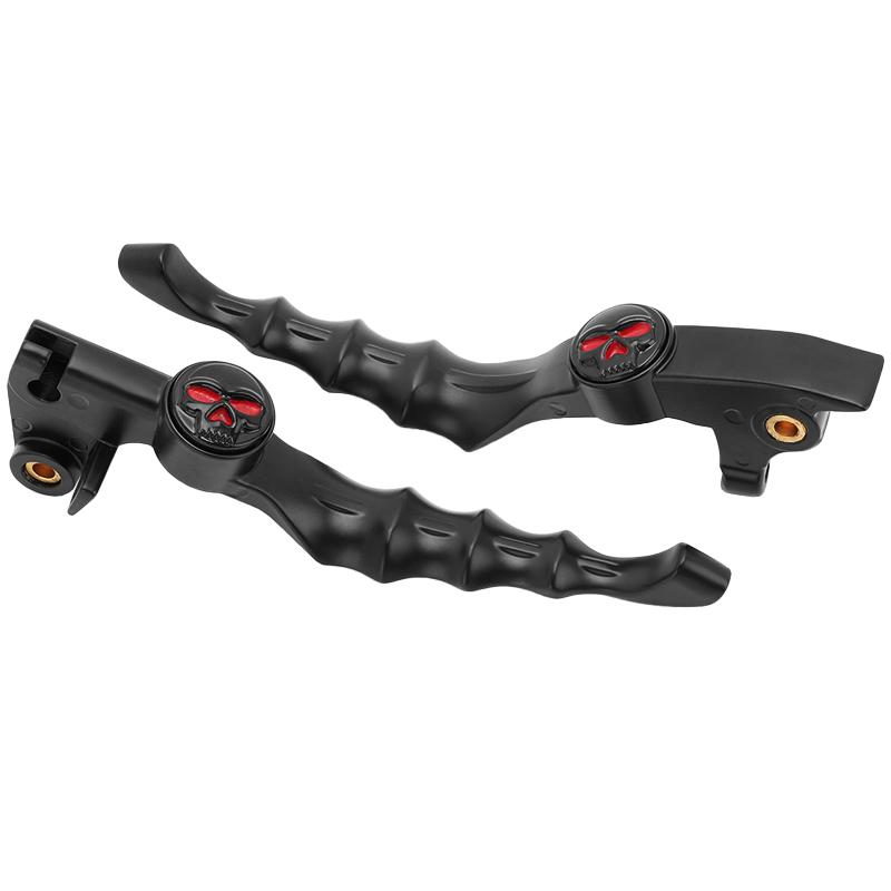 

Motorcycle Black Skull Hand Brake Clutch Levers Left Right Side For Yamaha VStar Drag Star XVS 400/650 XVS 1100 1999-2009 96/16 чёрный