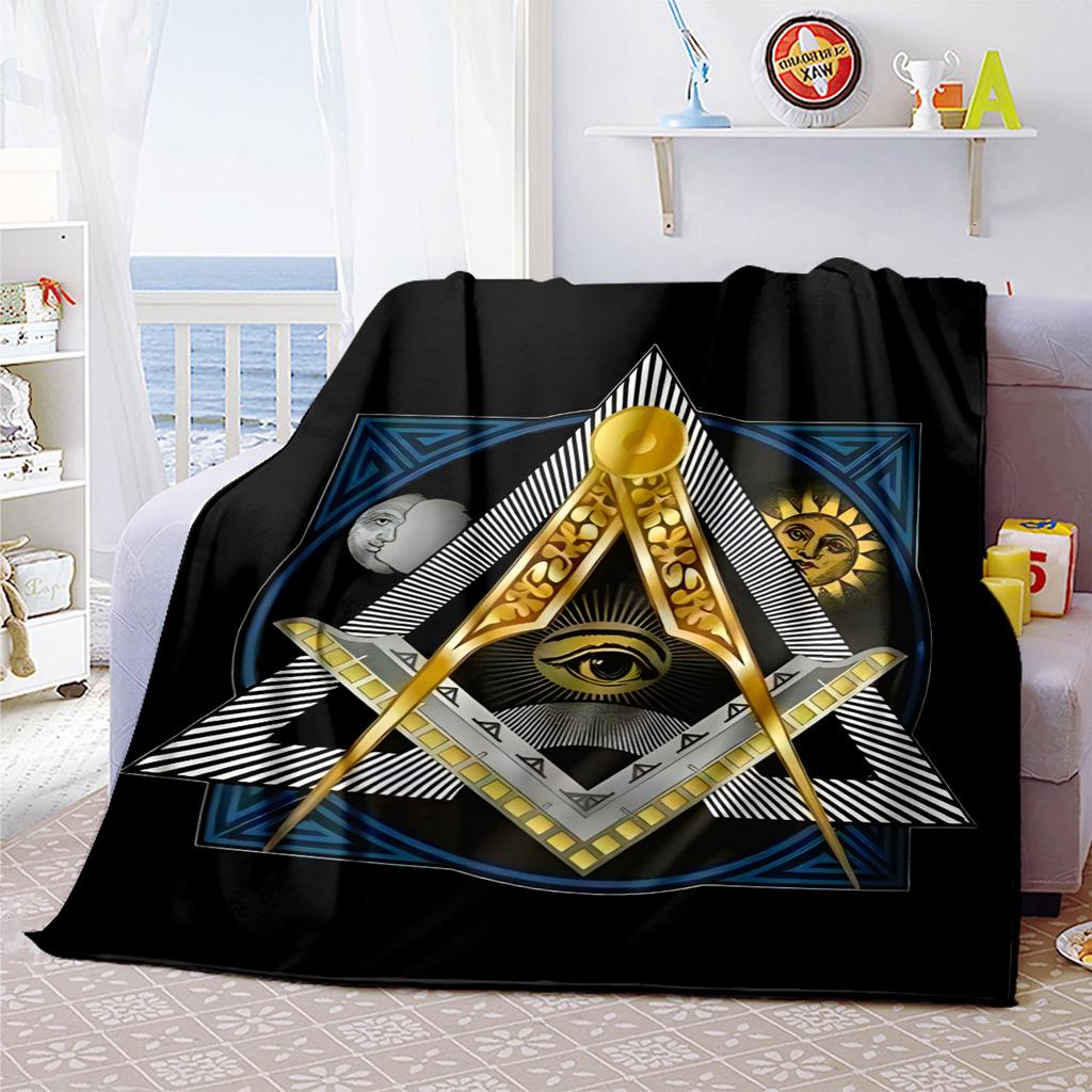 1PC Freemason Home Suitable All Seasons Soft Comfortable Blanket Sofa Office Travel Home Use Great Gift Idea