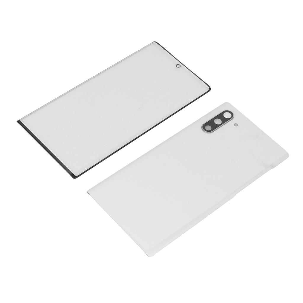 Replacement Back Glass Cover Front Screen Glass Repair Kits for Samsung Galaxy Note 10 White