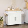 Kitchen Trolley Serving Cart Kitchen Island 1 Spice Rack 1 Towel Holder 109 Cm X 40 Cm X 89 Cm White