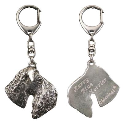 Kerry Blue Terrier, Irish Blue Terrier - Breloc placat cu argint cu câine, decor geantă, pandantiv pentru rucsac marca
