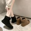 Thickened Cotton Snow Boots Women's Fluffy Shoes 2025 Winter New College Style Martin Boots Piled Cotton Shoes Versatile Short Boots