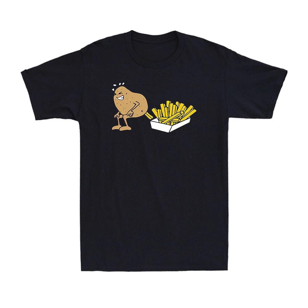 Men s Potato Makes French Fries Funny Sayings Joke Gift Men s Cotton T-Shirt S