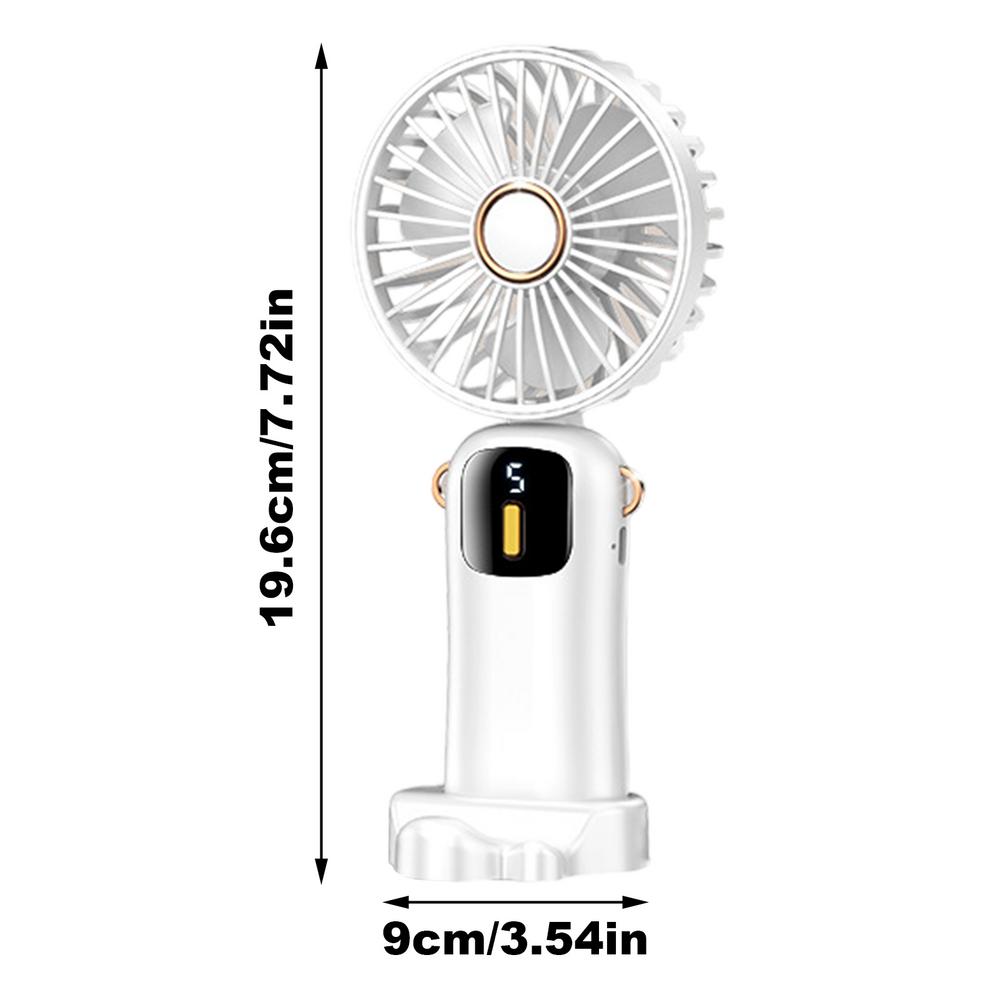 Handheld Mini Fan Foldable Portable Neck Hanging Fans USB Rechargeable Fan With Phone Stand Display Screen