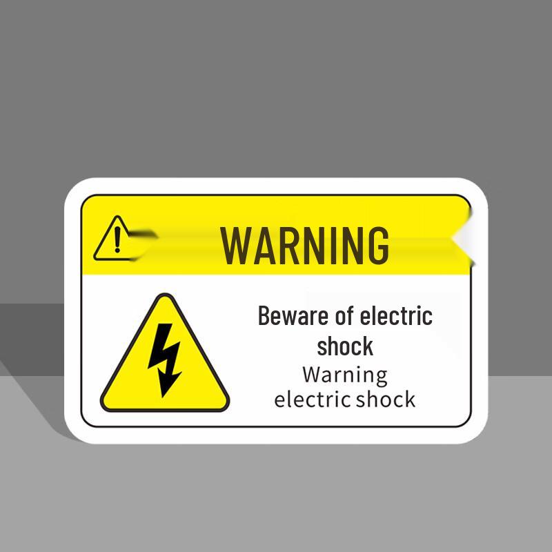 Self-Adhesive Beware of Electric Shock Warning Sign