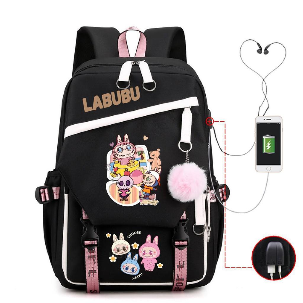 Cute Children's Schoolbag Contrasting Color Neutral Casual Backpack Cartoon Printing Primary and Secondary School Students