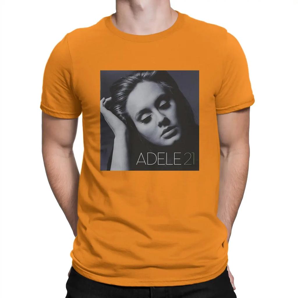21 Album T-Shirts Men A-Adele Singer Funny Pure Cotton Tees Round Collar Short Sleeve T Shirts Gift Idea Clothes