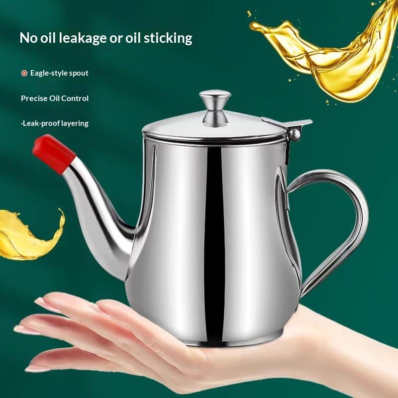 Filter Oil Pot Stainless Steel Household Leak-Proof Wine Pot Pouring Oil Bottle Seasoning Tank Kitchen Supplies Oz Pot Oil Tank