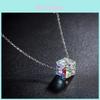 Ensemble Collier et Boucles d'Oreilles Cristal Géométrique Couleur Aurore Pour la Mode Féminine