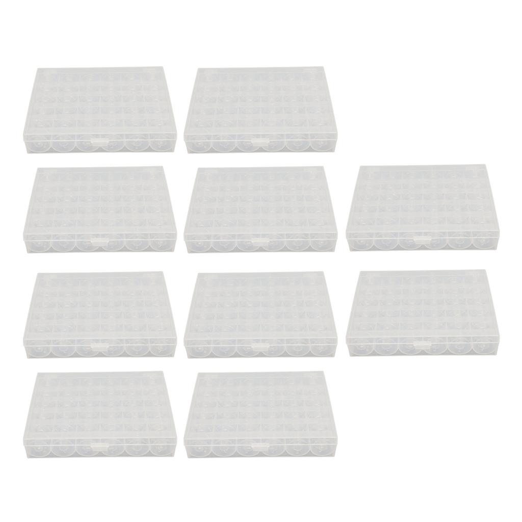 10 Sets Bobbins 36 Compartments Light Weight Clear Transparent Plastic Bobbins with Case for Sewing Machine