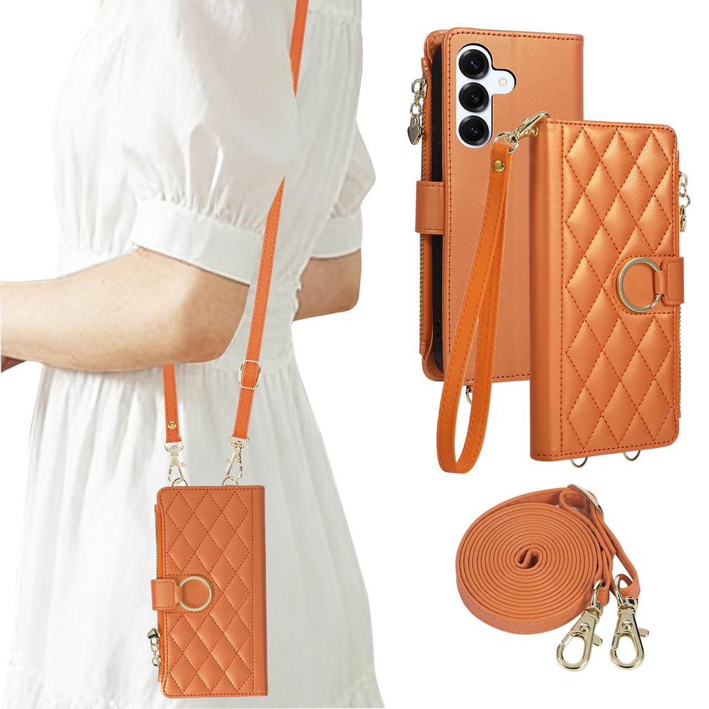 Crossbody Zipper Cards Solt Wallet Flip Leather Case For Samsung Galaxy S26 Ultra S25 S24 Plus S23 S22 A17 A07 A57 A37 Cover