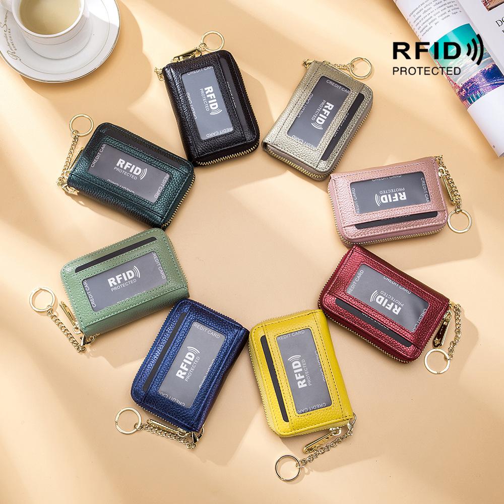 Popular Card Bag, RFID Organ Zipper, Bank Card Bag, Key Bag, Multi-function Card Bag.