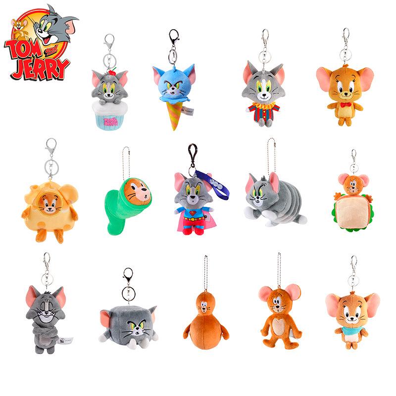 Tom and Jerry Cat & Mouse Plush Toys: Keychain Charms & Pendant Gift for Kids