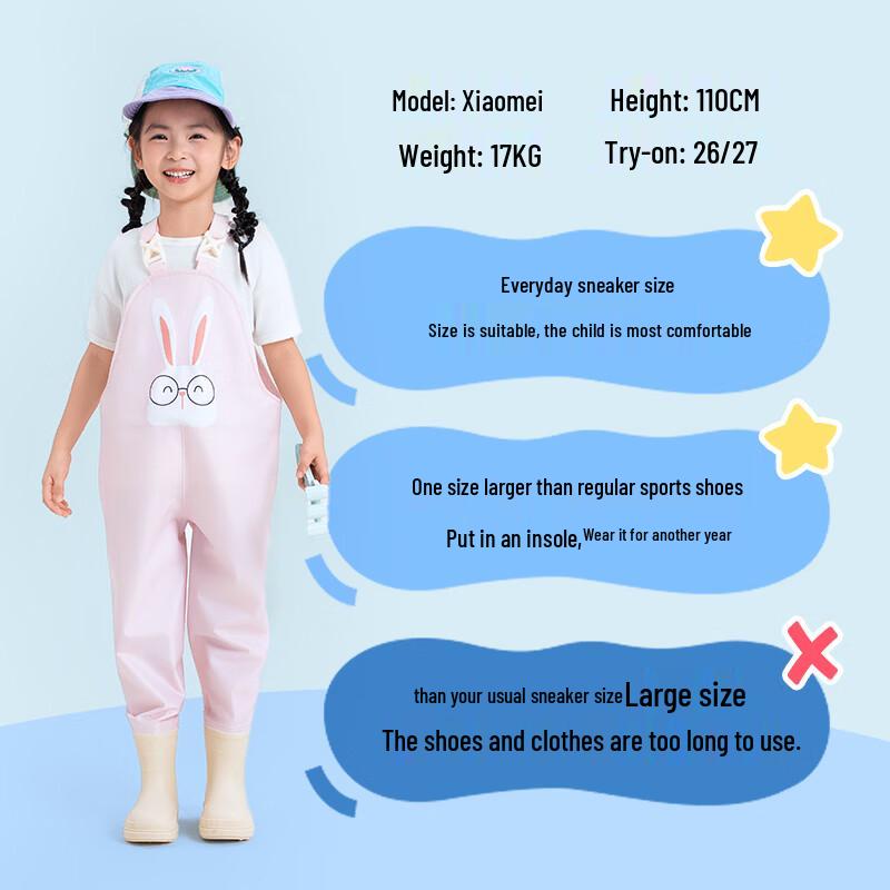 Yududuo Einteiler Regenhose zum Waten & Muschelnsammeln für Kinder