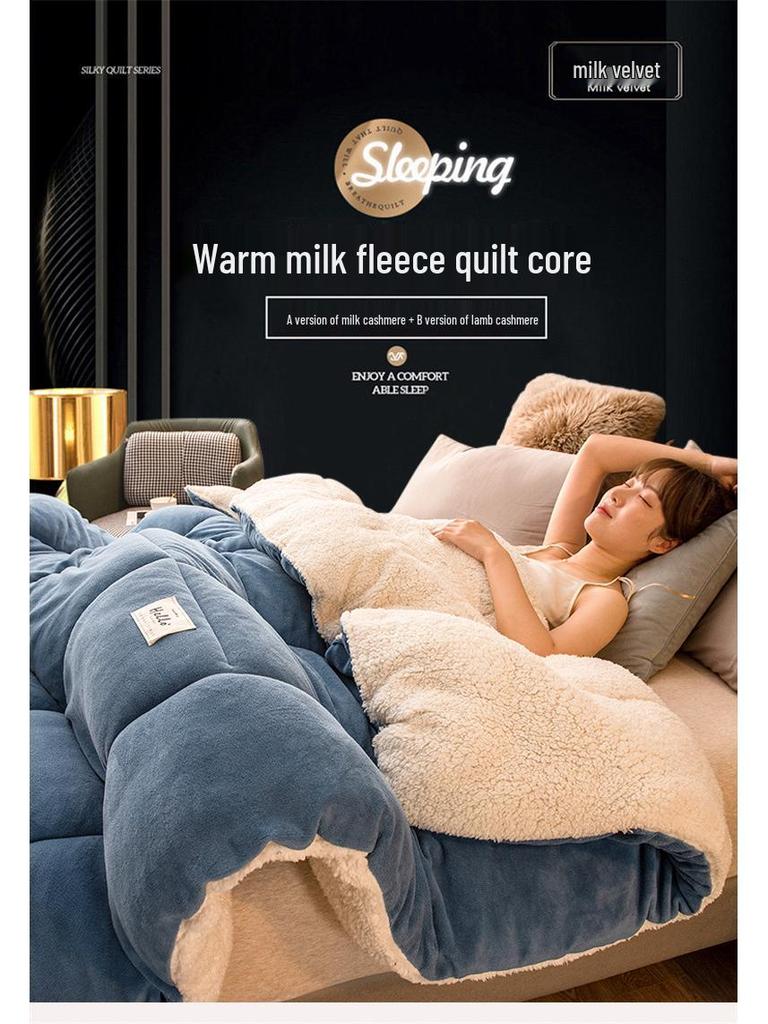 Zimowa kołdra z wełny jagnięcej i bawełny: Gruba Ciepła Kołdra na Łóżka Pojedyncze i Podwójne