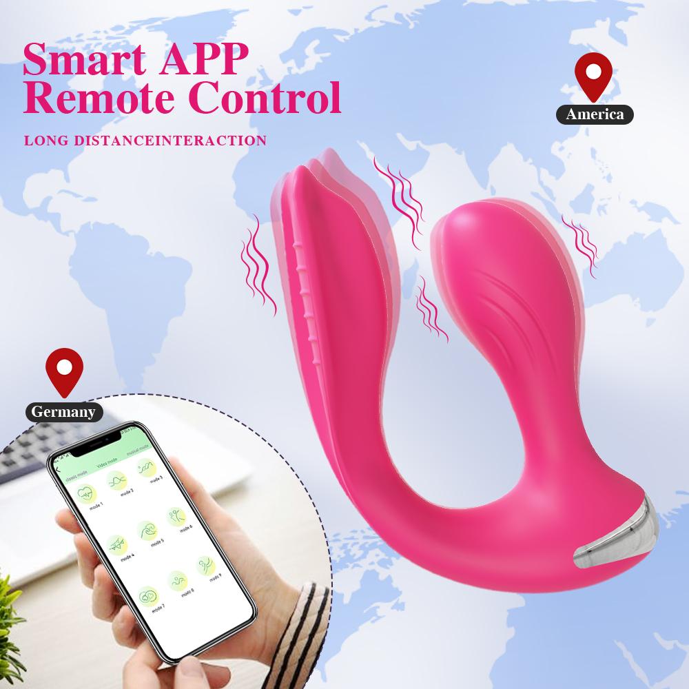 Giocattolo Sessuale per Coppie Controllo APP Vibratore Anale per Donne Stimolatore Clitorideo Doppia Estremità Vibratore Vaginale Anale Masturbatore Femminile