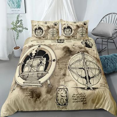 Time Machine Vintage Duvet Cover Set UK Single Double Queen US Twin Full King Size Bed Linen Set