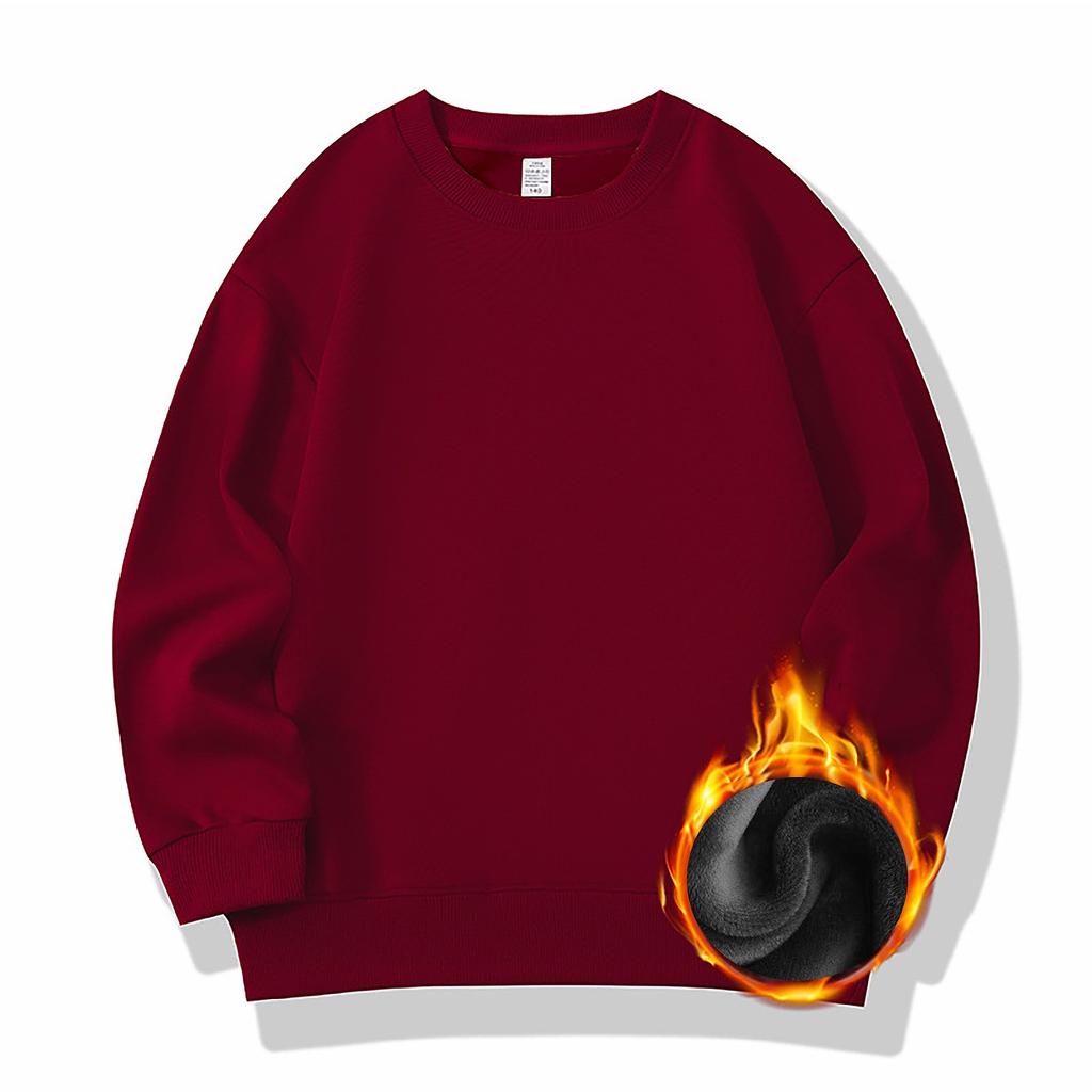 Boys' And Girls' Fleece Hoodie Autumn/Winter Medium Children's Solid Color Warm Clothing Children's Fleece Hooded Top