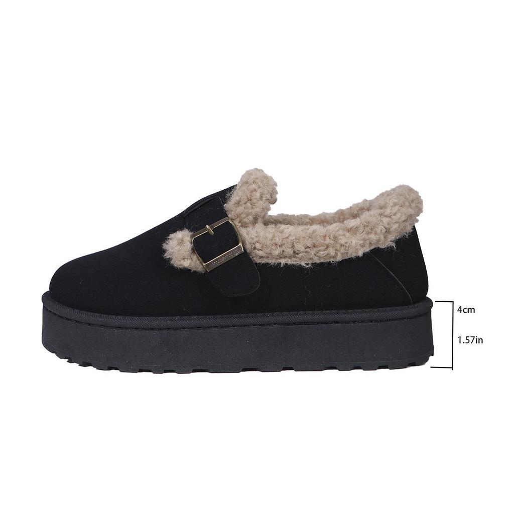 Women's Retro Snow Boots Fleece-lined Moccasins, 2025 Thick-soled Slip-on Winter Shoes.