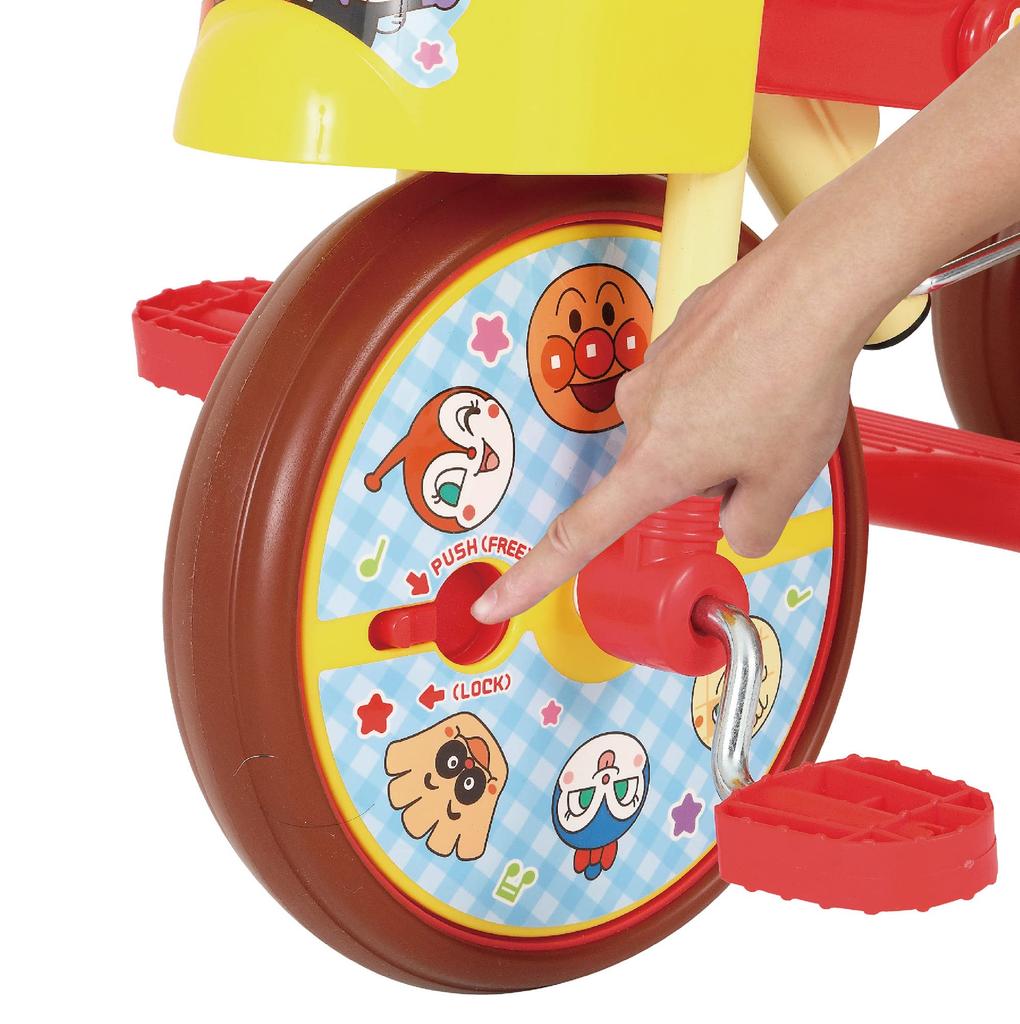 Joy Palette Anpanman Tricycle Anpanman UP3 0213 Kajikiri Push Rod Foldable Compact Free Pedal From years old All-in-One 1.5