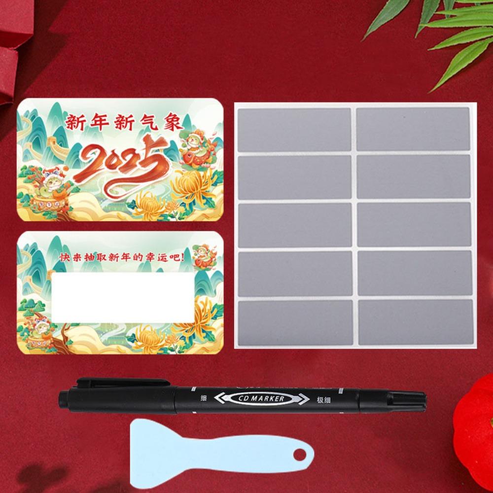 50Pcs Scratch-off Cards Send Pen and Scraper Block Anniversary Vouchers Tickets DIY Gift Activity Favors Surprise Lucky Cards