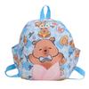 Backpack Children Capybara Zipper Design Adjustable Shoulder Straps Schoolbag