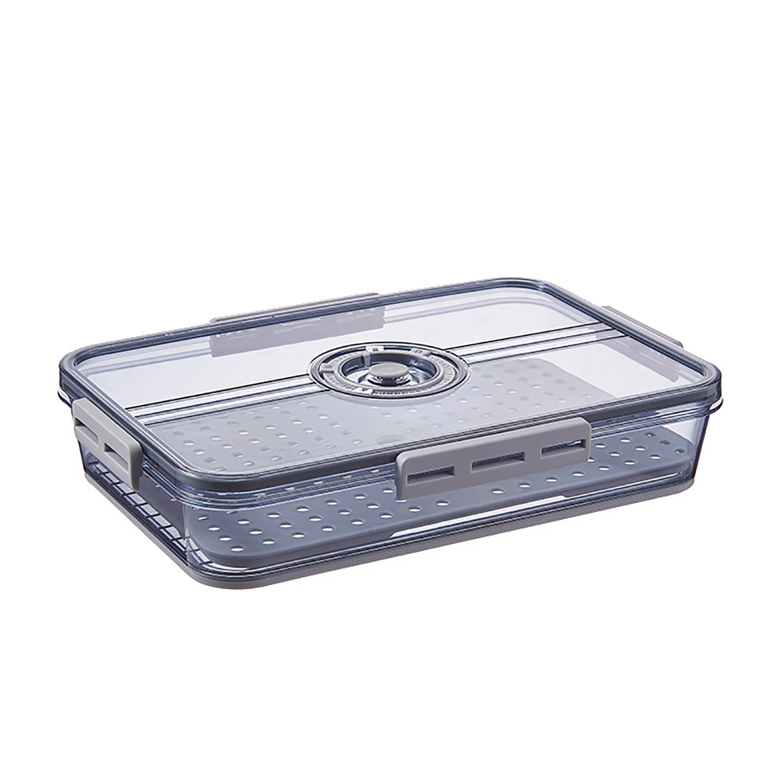 Fresh Produce Vegetable Fruit Storage Containers with Time Recording Fridge Storage Container Container and Kitchen Must Haves One Size серый