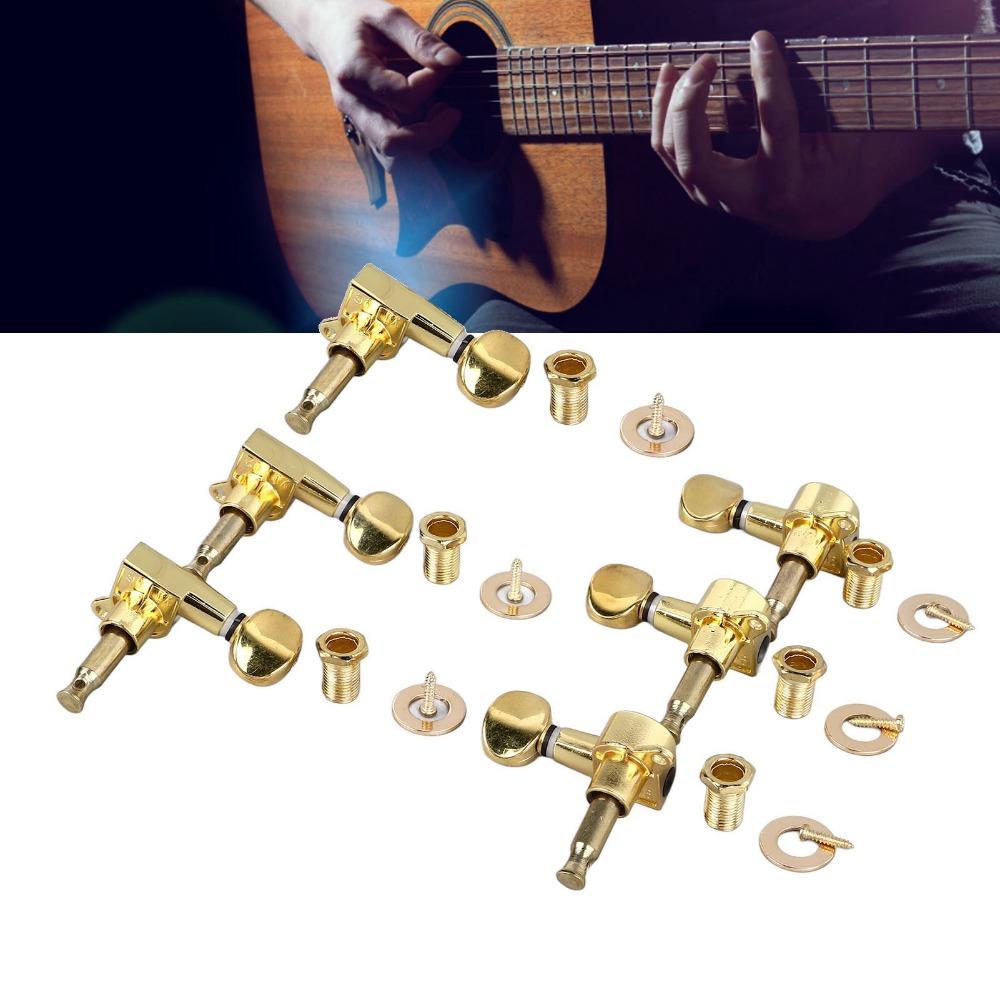 6PCS Golden Guitar Tuning Key Metal Tuning Machines Premium Guitar Tuning Pegs Electric Guitars