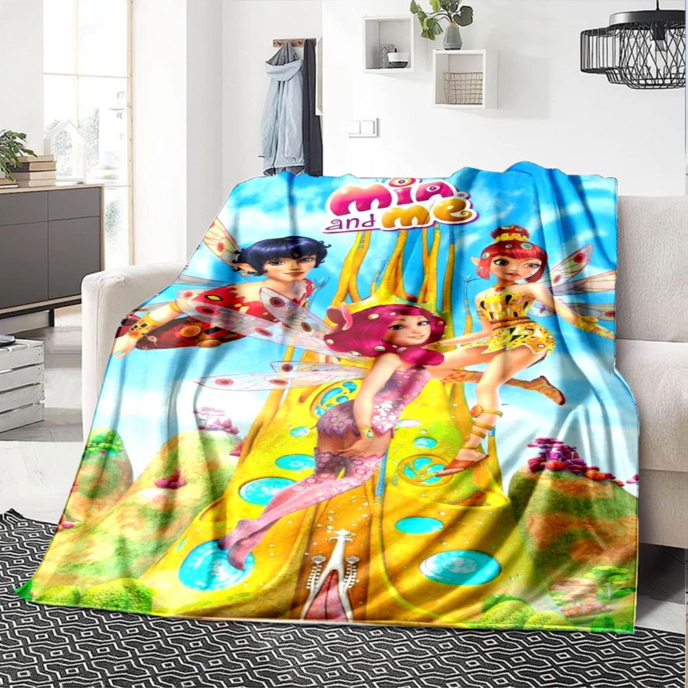 Mia and Me Print Flannel Blanket High Quality Warm Comfortable Cover for All Seasons Perfect for Gifts Home Decor